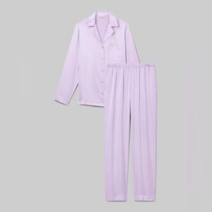 Tommy John silk long sleeve pajama set in Lavendula